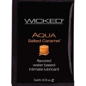 Лубрикант со вкусом соленой карамели Wicked Aqua Salted Caramel - 3 мл.