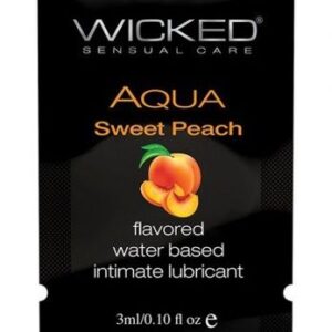 Лубрикант с ароматом спелого персика Wicked Aqua Sweet Peach - 3 мл.