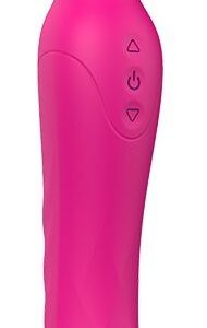 Ярко-розовый жезловый вибратор Heating Bodywand с нагревом - 23,2 см.