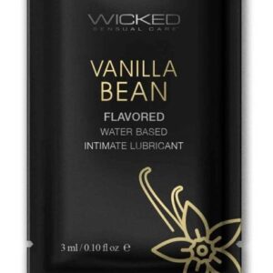 Лубрикант на водной основе с ароматом ванильных бобов Wicked Aqua Vanilla Bean - 3 мл.