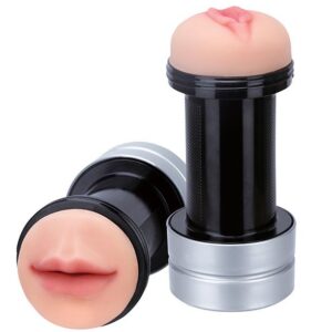 Двусторонний мастурбатор REALSTUFF 2 IN 1 HUMMER MOUTH & VAGINA - ротик и вагина