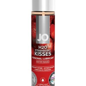 Лубрикант на водной основе с ароматом клубники JO Flavored Strawberry Kisses - 30 мл.