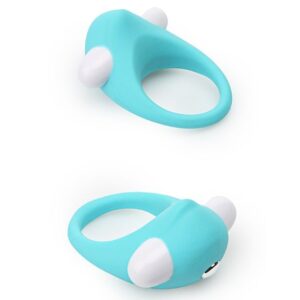 Голубое эрекционное кольцо LIT-UP SILICONE STIMU RING 6