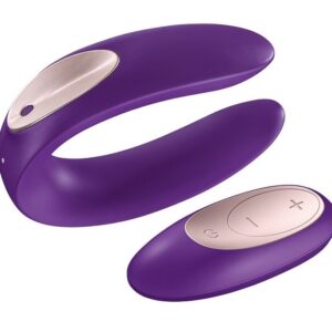 Фиолетовый вибратор для пар Satisfyer Double Plus Remote с пультом ДУ