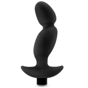 Черный анальный вибратор Silicone Vibrating Prostate Massager 04 - 16,5 см.