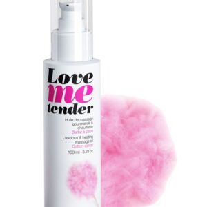 Съедобное согревающее массажное масло Love Me Tender Cotton Candy с ароматом сладкой ваты - 100 мл.