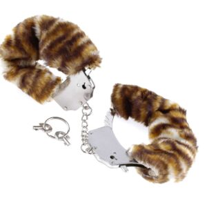 Металлические наручники Original Furry Cuffs с мехом под тигра