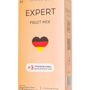 Ароматизированные презервативы EXPERT Fruit Mix - 12 шт.(+3 в подарок)